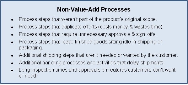 Identifying and eradicating non-value-added activities