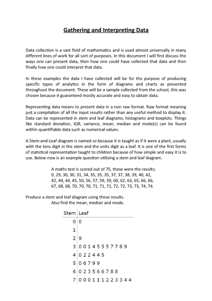 Gathering and Interpreting Data